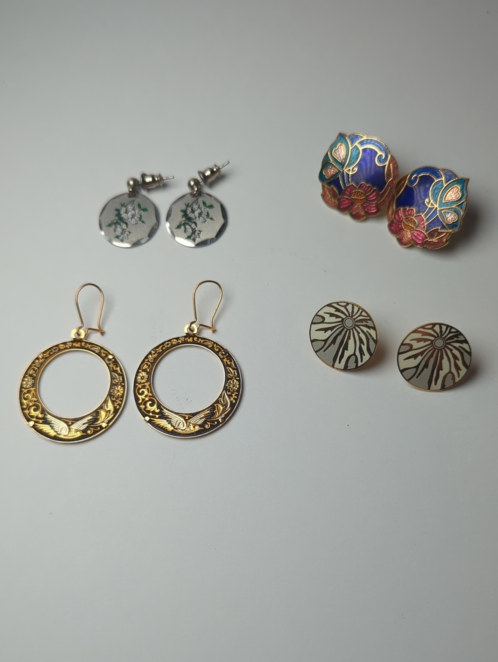 Floral And Pattern Earring Set